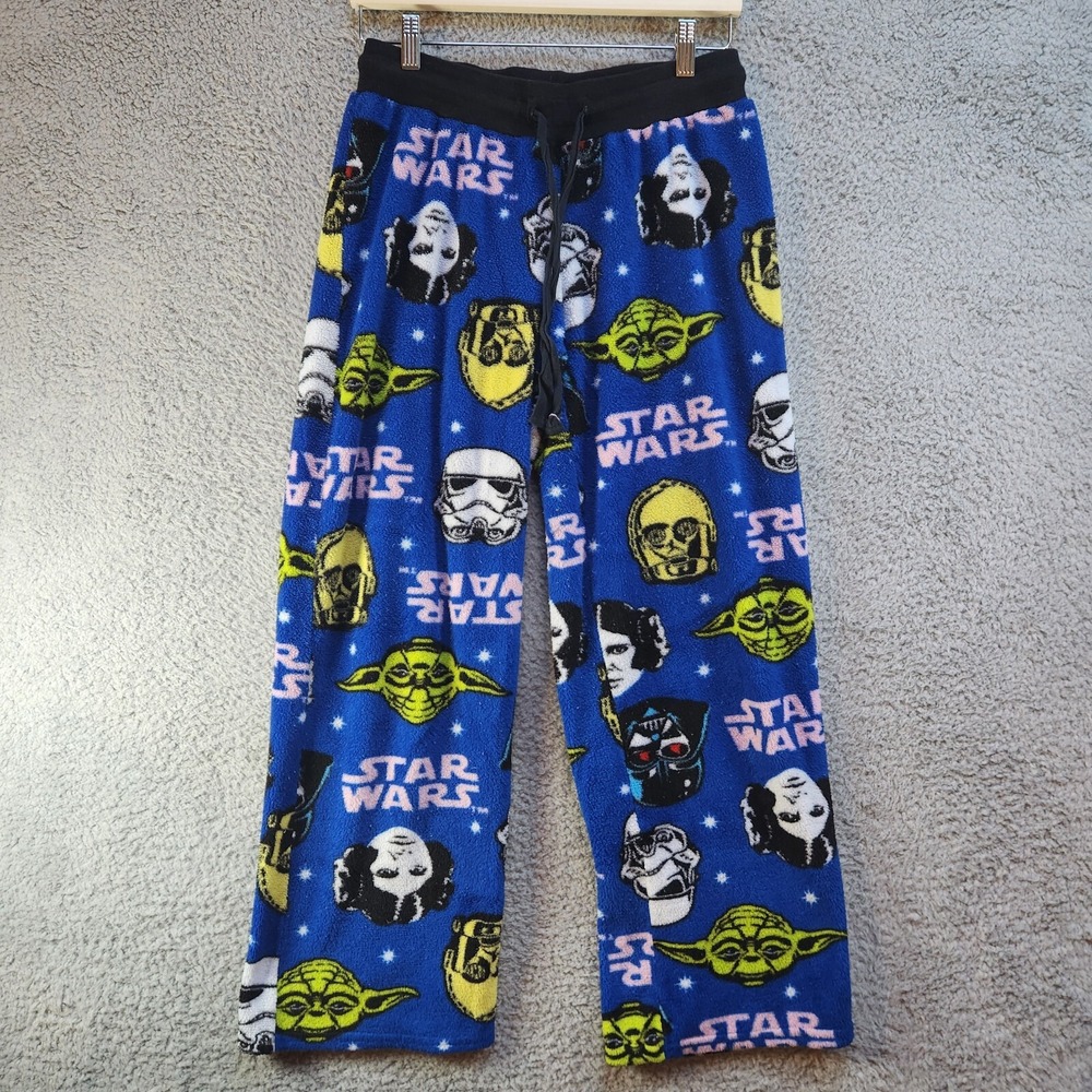 Star Wars Loungewear‎ Pajama Pants Men's Small Blue All Over Print Fleece Cozy